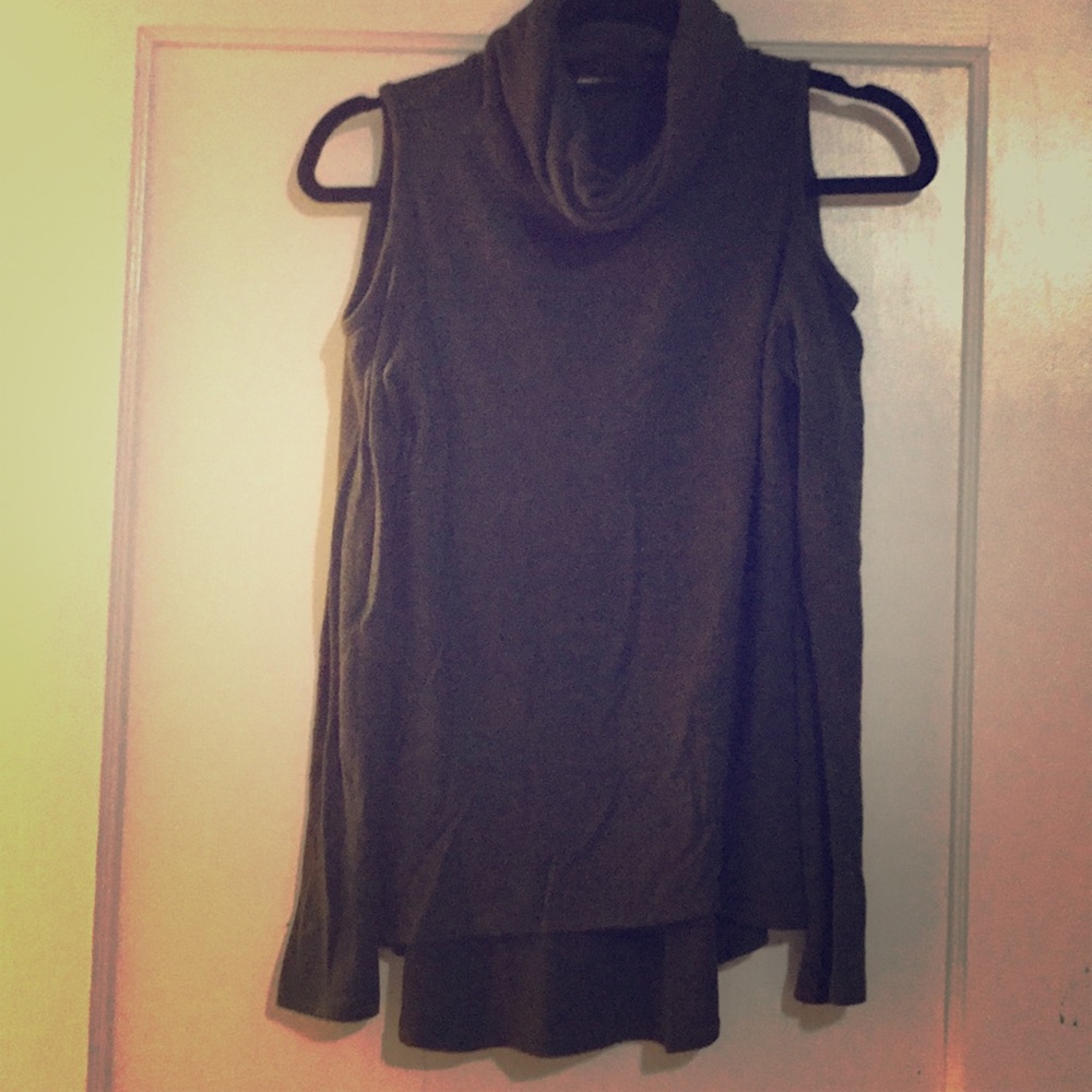 Green cold shoulder sweater